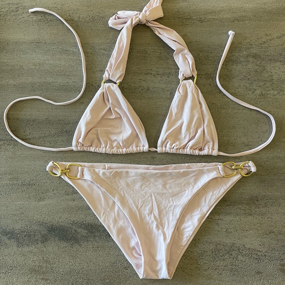 L Space Bikini Light Pink & Gold details Size S
